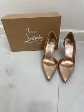 Christian Louboutin Metallic Rose Gold Pointed Toe Pumps
